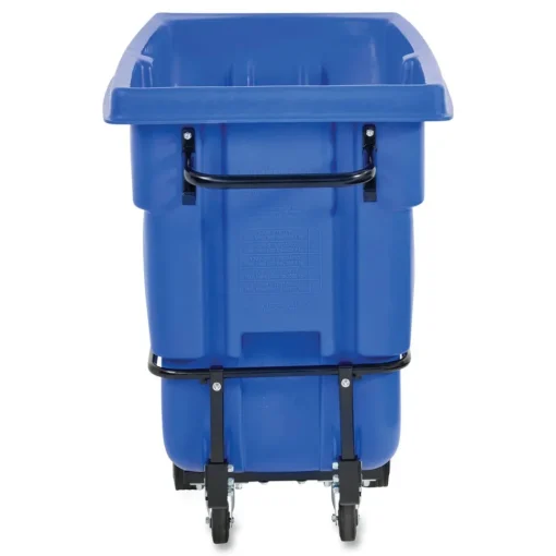 Hot BRUTE 1,250 lb Capacity 1 cu. Yd. Plastic/Steel Frame Rotomolded Recycling Tilt Truck - Blue Trash & Waste Bins