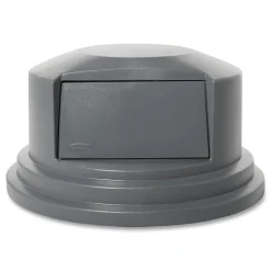 Hot BRUTE 27.55 in. Dome Top Lid for 55-Gallon Round Containers - Gray Trash & Waste Bins