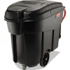 Executive Series Mega Brute 120 Gallon Plastic Rectangular Mobile Container - Black Trash & Waste Bins
