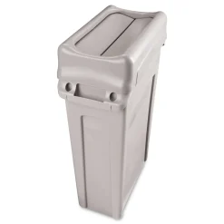 Online FG267360GRAY Slim Jim 11.38 in. x 20.5 in. x 5 in. Swing Lid - Gray Trash & Waste Bins