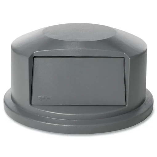 Online FG264788GRAY 24.81 in. Diameter x 12.63 in. Round BRUTE Dome Top Receptacle Push Door for 44 Gallon Containers - Gray Trash & Waste Bins