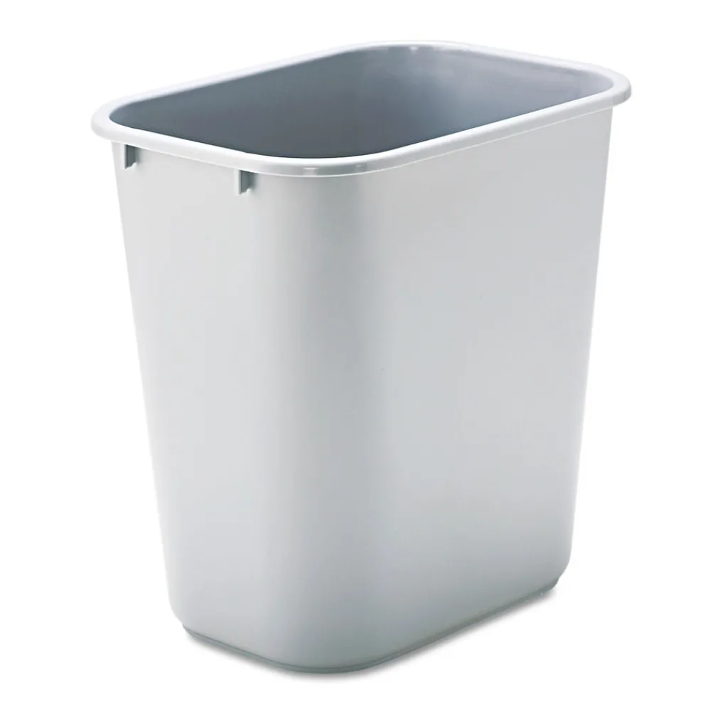 Sale 7-Gallon Rectangular Deskside Wastebasket - Gray Trash & Waste Bins
