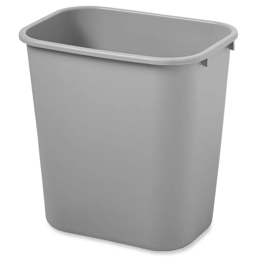 Sale 7-Gallon Rectangular Deskside Wastebasket - Gray Trash & Waste Bins