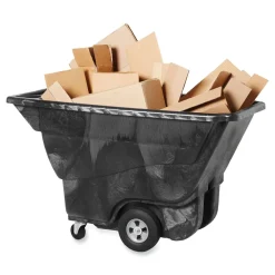 Best 101-Gallon Structural Foam Tilt Truck with 850-lb. Capacity - Black Trash & Waste Bins