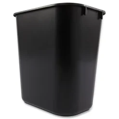 New 3.5-Gallon Rectangular Deskside Wastebasket - Black Trash & Waste Bins