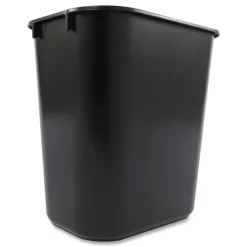 New 3.5-Gallon Rectangular Deskside Wastebasket - Black Trash & Waste Bins