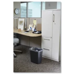 New 3.5-Gallon Rectangular Deskside Wastebasket - Black Trash & Waste Bins