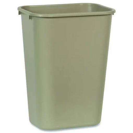 10.25-Gallon Rectangular Deskside Wastebasket - Beige Trash & Waste Bins