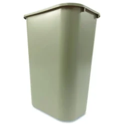 10.25-Gallon Rectangular Deskside Wastebasket - Beige Trash & Waste Bins