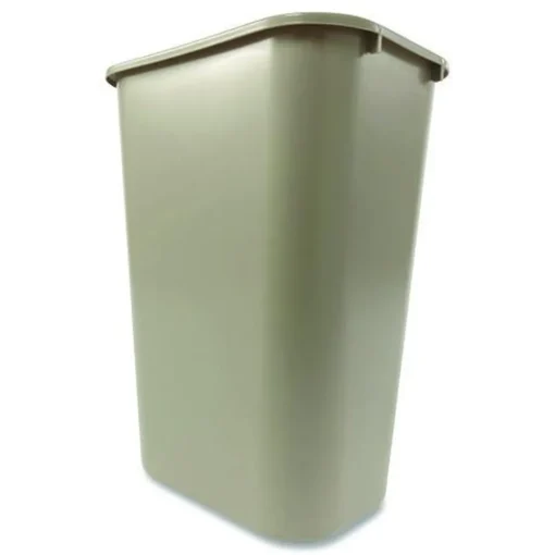 10.25-Gallon Rectangular Deskside Wastebasket - Beige Trash & Waste Bins
