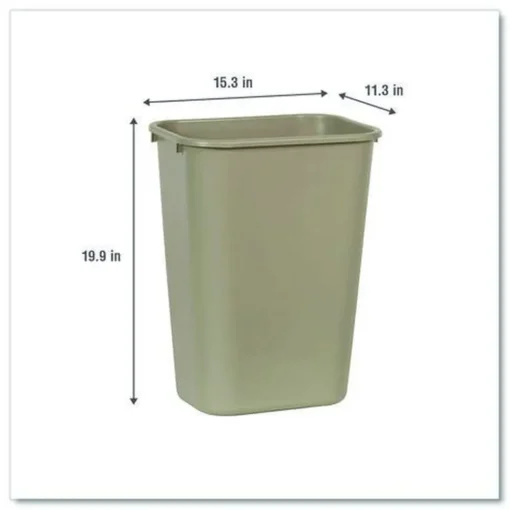 10.25-Gallon Rectangular Deskside Wastebasket - Beige Trash & Waste Bins