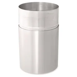 35-Gallon Open Top Round Indoor Receptacle with Liner - Satin Aluminum Trash & Waste Bins