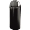 Online Marshal 15 Gallon Plastic Round Classic Container - Black Trash & Waste Bins