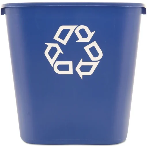 Clearance 28.13-Quart Rectangular Deskside Recycling Container - Medium, Blue Trash & Waste Bins