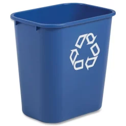 Clearance 28.13-Quart Rectangular Deskside Recycling Container - Medium, Blue Trash & Waste Bins