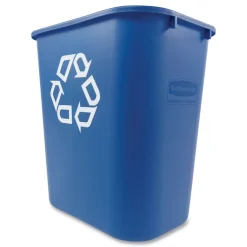 Clearance 28.13-Quart Rectangular Deskside Recycling Container - Medium, Blue Trash & Waste Bins