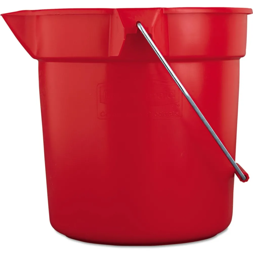 Outlet 10-Quart 10.5 in. Round Plastic Utility Pail - Red Cleaning & Janitorial Supplies