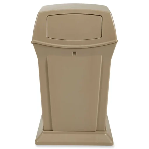 Hot Ranger 35-Gallon Fire-Safe Structural Foam Container - Beige Trash & Waste Bins