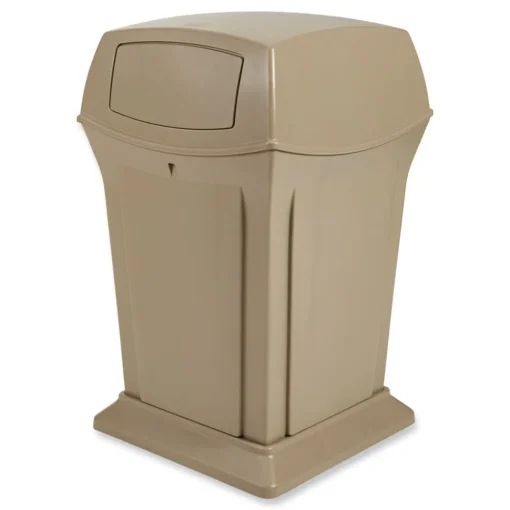 Hot Ranger 35-Gallon Fire-Safe Structural Foam Container - Beige Trash & Waste Bins
