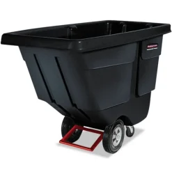 Rotomolded Plastic Rectangular 850 lbs. Capacity Tilt Truck - Black Trash & Waste Bins