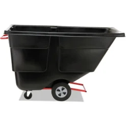 Rotomolded Plastic Rectangular 850 lbs. Capacity Tilt Truck - Black Trash & Waste Bins