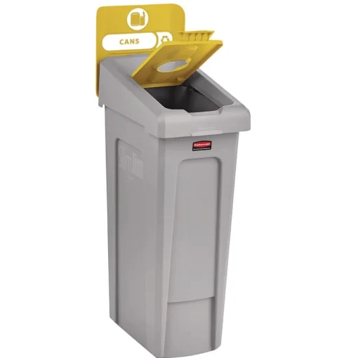 New Slim Jim Recycling Station Kit 1-Stream Bottles and Cans 23 gal Plastic Yellow/Gray Trash & Waste Bins