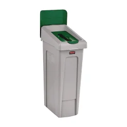 Online Slim Jim Recycling Station Kit 1-Stream Paper 23 gal Plastic Green/Gray Trash & Waste Bins