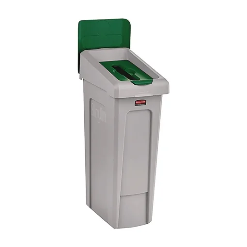 Online Slim Jim Recycling Station Kit 1-Stream Paper 23 gal Plastic Green/Gray Trash & Waste Bins