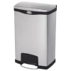 Online Slim Jim 13-Gallon Front Step Style Stainless Steel Step-On Container - Black Trash & Waste Bins