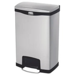 Online Slim Jim 13-Gallon Front Step Style Stainless Steel Step-On Container - Black Trash & Waste Bins