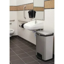 Online Slim Jim 24-Gallon Front Step Style Stainless Steel Step-On Container - Black Trash & Waste Bins