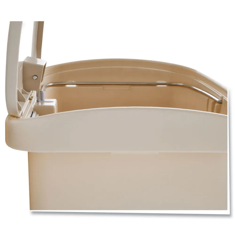 Discount Streamline 8-Gallon Resin Front Step Style Step-On Container - Beige Trash & Waste Bins