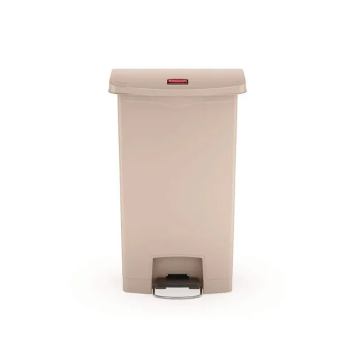 Clearance Streamline 18-Gallon Resin Front Step Style Step-On Container - Beige Trash & Waste Bins