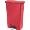 Discount Streamline 13-Gallon Front Step Style Resin Step-On Container - Red Trash & Waste Bins