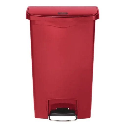 Hot Streamline 8-Gallon Front Step Style Resin Step-On Container - Red Trash & Waste Bins