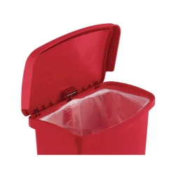 Hot Streamline 8-Gallon Front Step Style Resin Step-On Container - Red Trash & Waste Bins