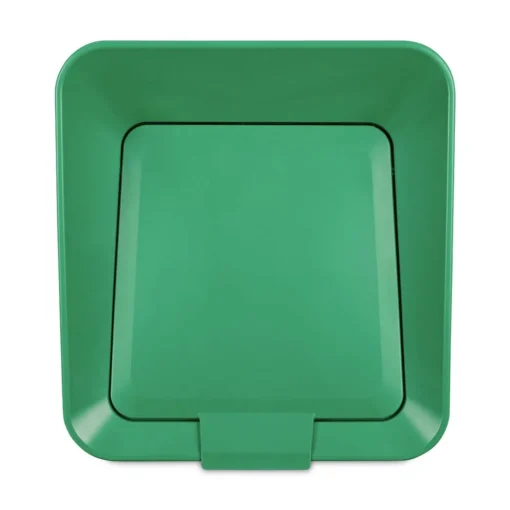 New Sustain 23 gal Metal/Plastic Decorative Refuse with Recycling Lid - Black/Green Trash & Waste Bins