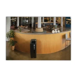 Best Sustain 15 gal Metal/Plastic Decorative Refuse with Recycling Lid - Black Trash & Waste Bins