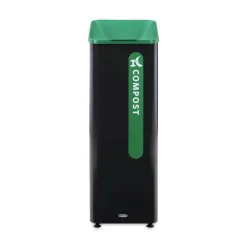 Hot Sustain 15 gal Metal/Plastic Decorative Refuse with Recycling Lid - Black/Green Trash & Waste Bins