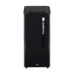 Sustain 23 gal Metal/Plastic Decorative Refuse with Recycling Lid - Black Trash & Waste Bins