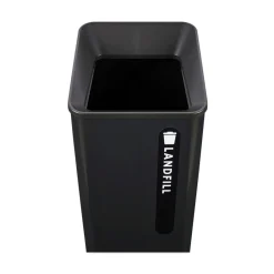 Sustain 23 gal Metal/Plastic Decorative Refuse with Recycling Lid - Black Trash & Waste Bins