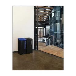 Sustain 23 gal Metal/Plastic Decorative Refuse with Recycling Lid - Black Trash & Waste Bins