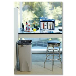 Hot Untouchable 23 Gallon Square Plastic Waste Container - Beige Trash & Waste Bins