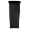 Hot Untouchable Waste Container, Square, Plastic, 23gal, Black Trash & Waste Bins