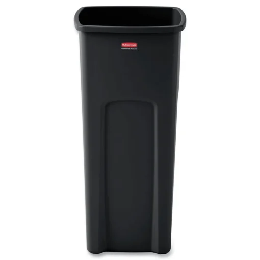Hot Untouchable Waste Container, Square, Plastic, 23gal, Black Trash & Waste Bins