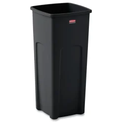 Hot Untouchable Waste Container, Square, Plastic, 23gal, Black Trash & Waste Bins