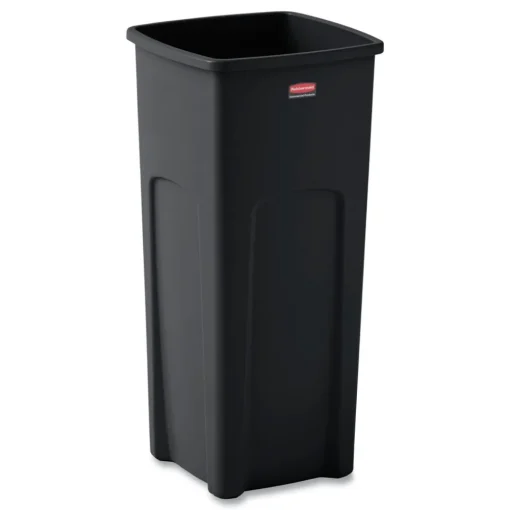 Hot Untouchable Waste Container, Square, Plastic, 23gal, Black Trash & Waste Bins