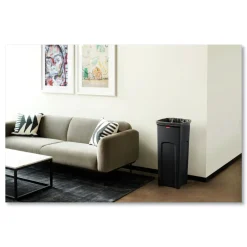 Hot Untouchable Waste Container, Square, Plastic, 23gal, Black Trash & Waste Bins