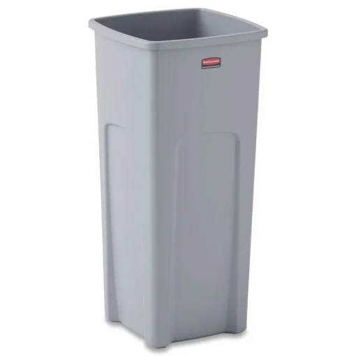 Online Untouchable 23 Gallon Square Plastic Waste Container - Gray Trash & Waste Bins