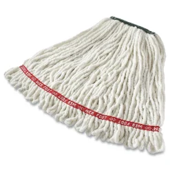 Discount Web Foot Shrinkless Looped-End Cotton/Synthetic Wet Mop Heads - Medium, White Cleaning & Janitorial Supplies